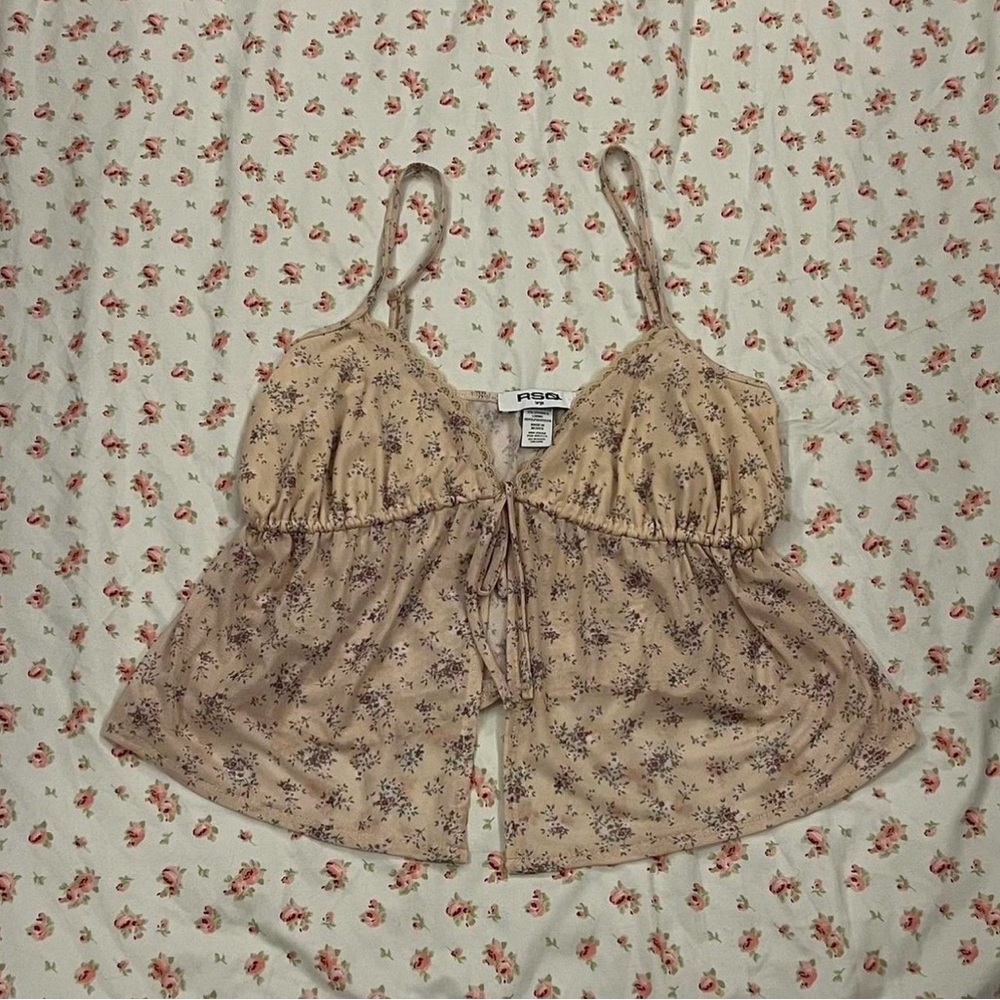 RSQ Beige Floral Camisole Top
